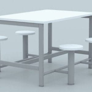 Mesa de refeitório com banco escamoteável MD