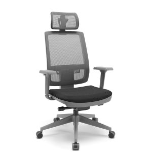 Cadeira Presidente Brizza - estrutura cinza